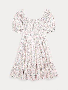Polo Ralph Lauren Girls Floral Smocked Jersey Dress
